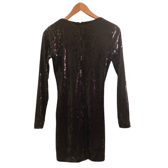 [F21] Black Long Sleeve Sequin Dress - Picture 3 of 8